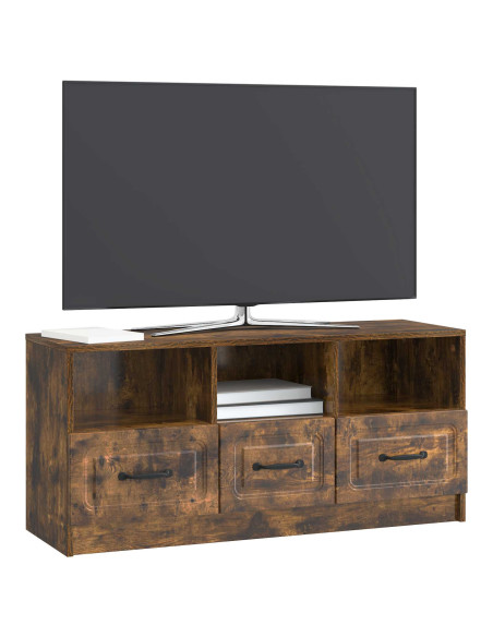 Mobile TV Rovere Fumo 102 x 34,5 x 47 cm Legno ingegnerizzato