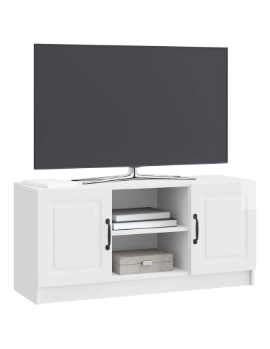 Mobile TV Bianco Lucido 102 x 34,5 x 47 cm Legno ingegnerizzato
