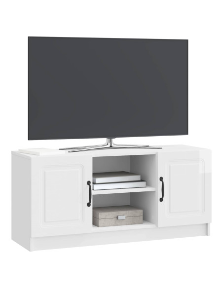 Mobile TV Bianco Lucido 102 x 34,5 x 47 cm Legno ingegnerizzato