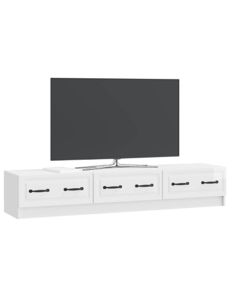 Mobile TV Bianco Lucido 147 x 34,5 x 27 cm Legno ingegnerizzato