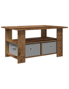 Tavolino da salotto con cassetto Legno vecchio 77 x 55 x 42 cm 2