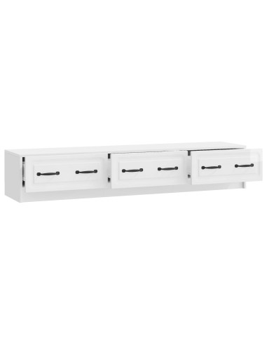 Mobile TV Bianco Lucido 147 x 34,5 x 27 cm Legno ingegnerizzato