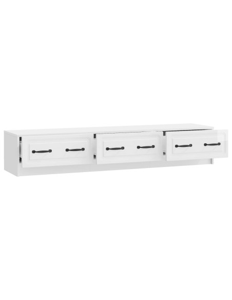 Mobile TV Bianco Lucido 147 x 34,5 x 27 cm Legno ingegnerizzato