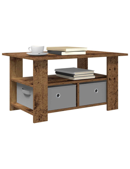 Tavolino da salotto con cassetto Legno vecchio 77 x 55 x 42 cm