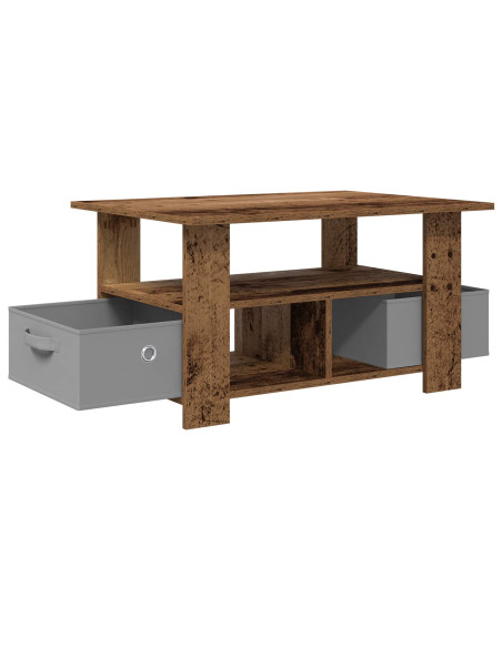 Tavolino da salotto con cassetto Legno vecchio 77 x 55 x 42 cm