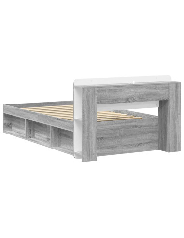 Telaio del letto con storage Sonoma grigio 100 x 200 cm