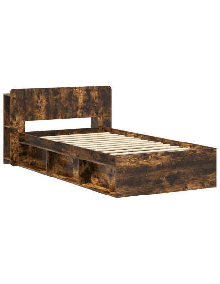 Telaio del letto con storage Rovere Fumo 100 x 200 cm