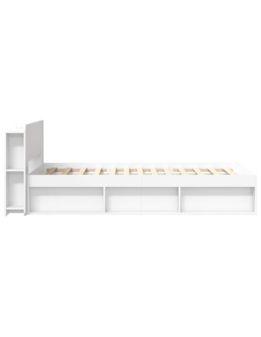 Telaio del letto con storage con testiera Bianco 100 x 200 cm