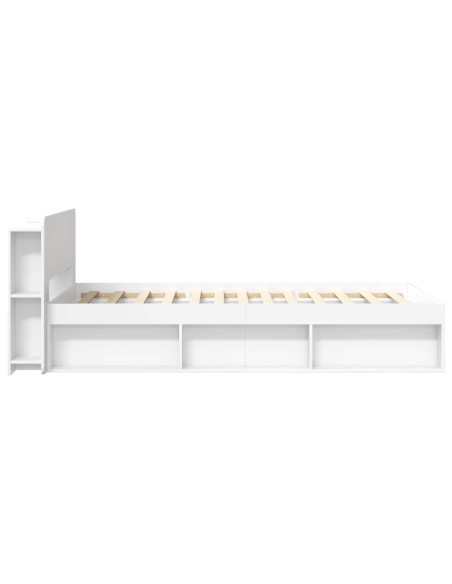 Telaio del letto con storage con testiera Bianco 90 x 200 cm