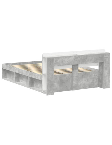 Telaio del letto con storage Grigio Cemento 140 x 190 cm
