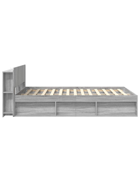 Telaio del letto con storage Sonoma grigio 140 x 190 cm