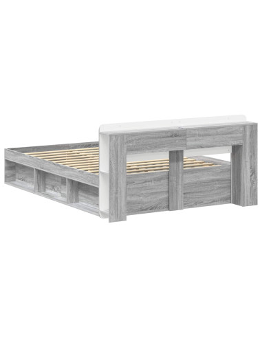 Telaio del letto con storage Sonoma grigio 140 x 190 cm