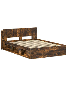 Telaio del letto con storage Rovere Fumo 140 x 190 cm 2