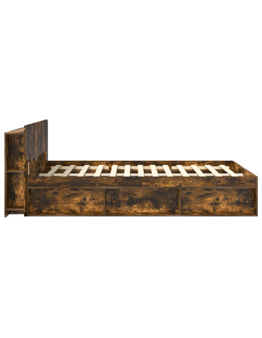 Telaio del letto con storage Rovere Fumo 140 x 190 cm