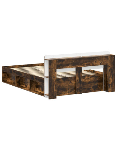 Telaio del letto con storage Rovere Fumo 140 x 190 cm