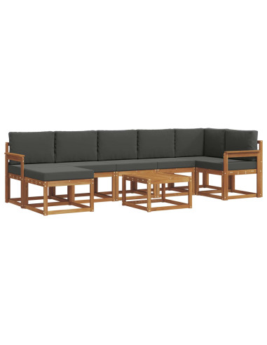 Set di divani con cuscino 8 pcs Naturale e Antracite