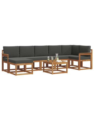 Set di divani con cuscino 8 pcs Naturale e Antracite