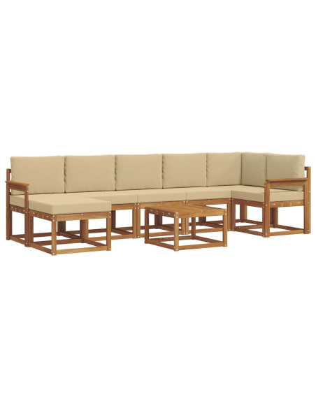 Set di divani con cuscino 8 pcs Naturale e Beige