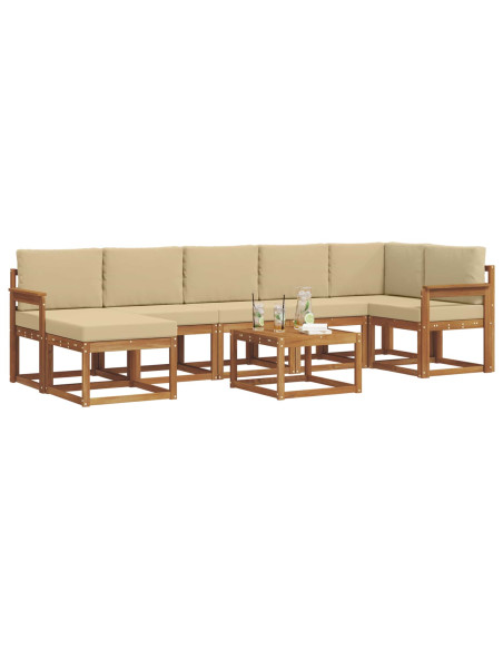 Set di divani con cuscino 8 pcs Naturale e Beige