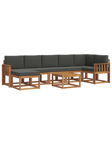 Set di divani con cuscino 8 pcs Naturale e Antracite