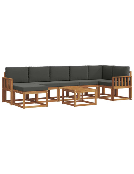 Set di divani con cuscino 8 pcs Naturale e Antracite