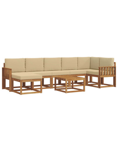 Set di divani con cuscino 8 pcs Naturale e Beige