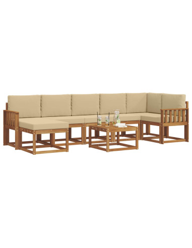 Set di divani con cuscino 8 pcs Naturale e Beige