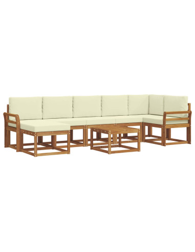 Set di divani con cuscino 8 pcs Naturale e Crema
