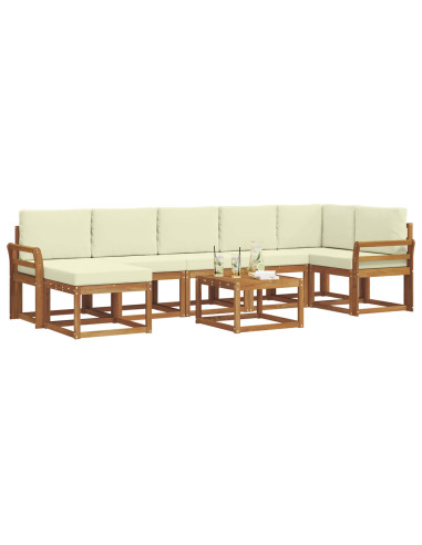 Set di divani con cuscino 8 pcs Naturale e Crema