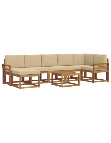 Set di divani con cuscino 8 pcs Naturale e Beige