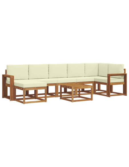 Set di divani con cuscino 8 pcs Naturale e Crema