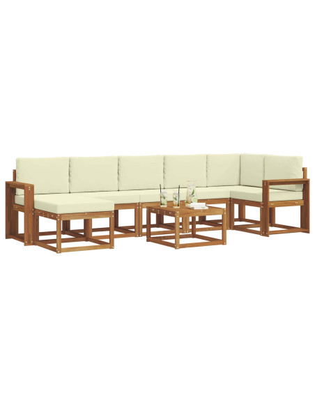 Set di divani con cuscino 8 pcs Naturale e Crema