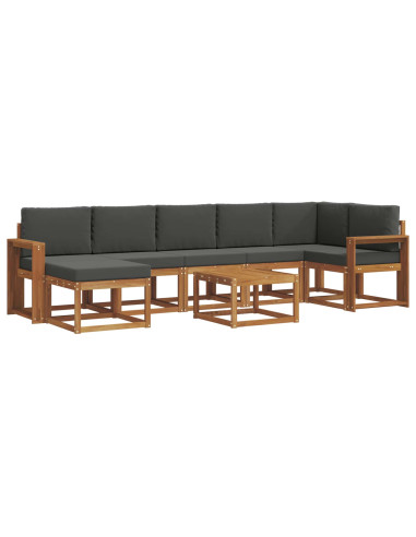 Set di divani con cuscino 8 pcs Naturale e Antracite