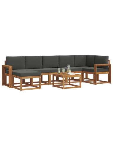 Set di divani con cuscino 8 pcs Naturale e Antracite