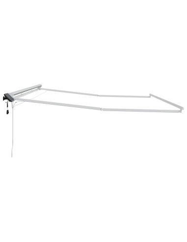 Cornice per Tenda Manuale con LED Bianco 5 × 3,5 m Alluminio