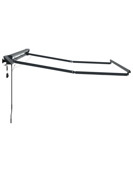 Cornice per Tenda Manuale con LED Antracite 3,5 x 2 m Alluminio