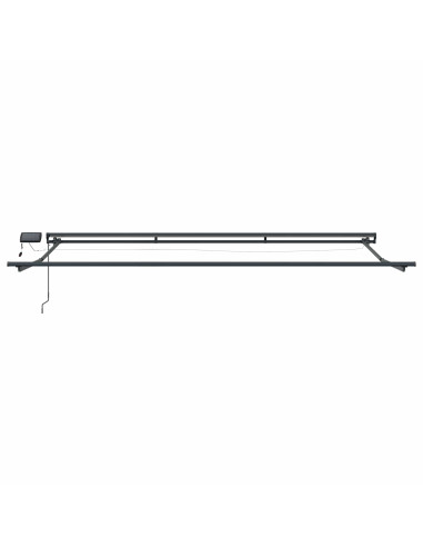Cornice per Tenda Manuale con LED Antracite 4 x 2 m Alluminio