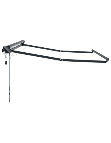 Cornice per Tenda Manuale con LED Antracite 3,5 x 2,5 m