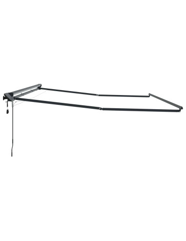 Cornice per Tenda Manuale con LED Antracite 4 × 3 m Alluminio