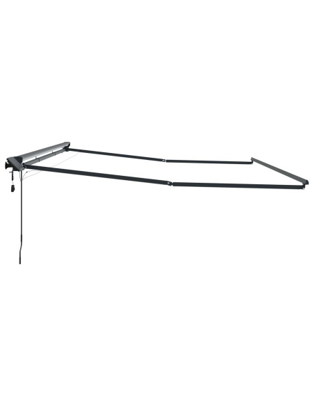 Cornice per Tenda Manuale con LED Antracite 4,5 × 3 m Alluminio