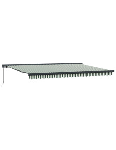 Tenda Retrattile Verde e Bianco 500 × 300 cm Tessuto e Metallo 2