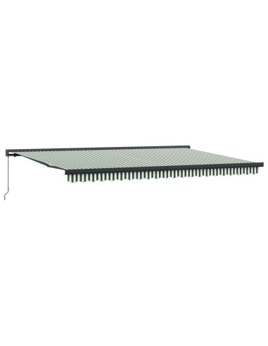 Tenda Retrattile Verde e Bianco 500 × 300 cm Tessuto e Metallo