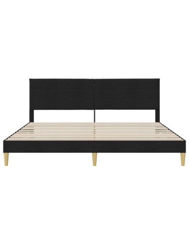 Struttura del letto con testiera Nero 180 x 200 cm Tessuto