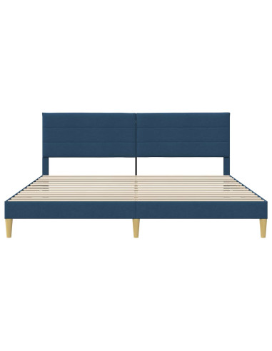 Struttura del letto con testiera Blu 180 x 200 cm Tessuto