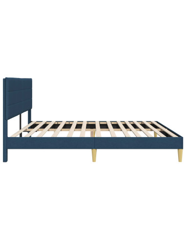 Struttura del letto con testiera Blu 180 x 200 cm Tessuto