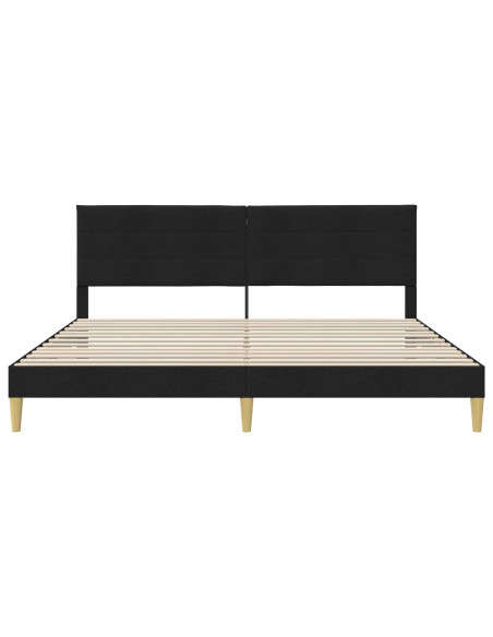 Struttura del letto con testiera Nero 200 x 200 cm Tessuto