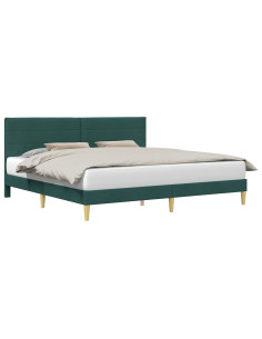 Struttura del letto Verde Scuro 200 x 200 cm Tessuto 2