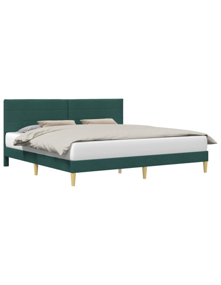 Struttura del letto Verde Scuro 200 x 200 cm Tessuto