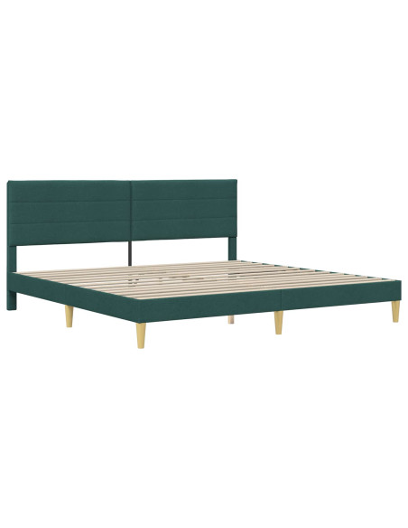 Struttura del letto Verde Scuro 200 x 200 cm Tessuto