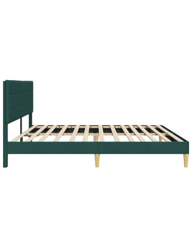 Struttura del letto Verde Scuro 200 x 200 cm Tessuto